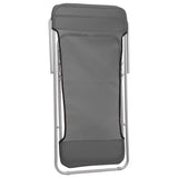 Folding Beach Chairs 2 pcs Grey Textilene&Powder-coated Steel 360190