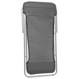 Folding Beach Chairs 2 pcs Grey Textilene&Powder-coated Steel 360190