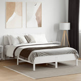 Bed Frame without Mattress White 135x190 cm Double Solid Wood Pine 3328248