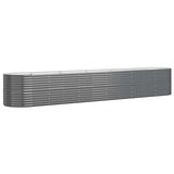 Garden Raised Bed Galvanised Steel 440x80x68 cm Anthracite 318971