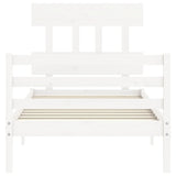 Bed Frame without Mattress White 100x200 cm Solid Wood 3195147
