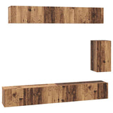 Wall TV Cabinet Wall-mounted 3 pcs Old Wood Engineered Wood 3393345