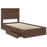 Storage Bed with Drawer Brown Oak 100 x 200 cm Engineered Wood 3411242