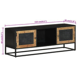 TV Cabinet 110x30x40 cm Solid Wood Mango and Iron 353889
