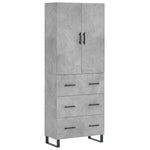 Highboard Concrete Grey 69.5x34x180 cm Engineered Wood 3195871