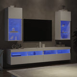 TV Cabinets with LED Lights 2 pcs White 40.5x30x90 cm 837044