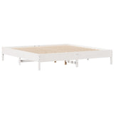 Bookcase Bed without Mattress White 180x200 cm Super King Solid Wood Pine 3322823