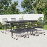 7 Piece Garden Dining Set Black PVC Rattan 3060271
