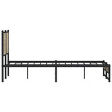 Metal Bed Frame without Mattress Sonoma Oak 140x200 cm 4007887