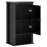 Bathroom Wall Cabinet Black Solid Pine, Engineered Wood, Metal 358549