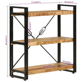 3-Tier Bookcase 77x30x80 cm Solid Wood Mango and Iron 351106