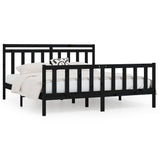 Bed Frame without Mattress Black Solid Wood Pine 200x200 cm 3107052