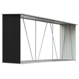 ZNTS Garden Log Storage Shed Galvanised Steel 330x84x152 cm Anthracite 47085