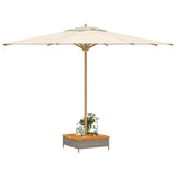 Parasol Base Cover Grey 70x70x25 cm Poly Rattan and Acacia 365953