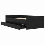 Bed Frame with Drawer Black Oak 90 x 190 cm Solid Pine Wood 3403209