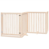 Dog Gate with Door Foldable 4 Panels 320 cm Poplar Wood 352243