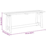 Outdoor Bench Brown 119 x 35 x 47cm Solid pine wood 4012191