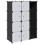 Modular Cabinet 9 Compartments 109x36.5x143 cm Black and White 240497