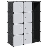 Modular Cabinet 9 Compartments 109x36.5x143 cm Black and White 240497
