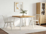 70 x 70 x 75 cm Solid Acacia Wood White Square 937487