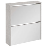 Shoe Cabinet with Mirror 2-Layer Concrete Grey 63x17x67 cm 342630