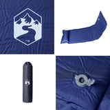 Self Inflating Camping Mattress with Pillow 1-Person Navy Blue 4007137