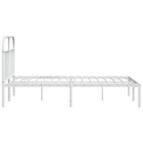 Metal Bed Frame without Mattress with Headboard White 150x200cm 353686