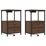 Bedside Cabinet 2 pcs Brown Oak 40 x 31 x 60 cm Engineered Wood 859449