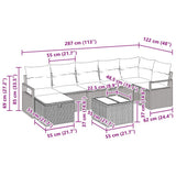Sofa Set with Cushion with Storage 8 pcs Grey Poly Rattan 3359208