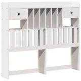 Bookcase Bed without Mattress White 135x190 cm Double Solid Wood Pine 3308976