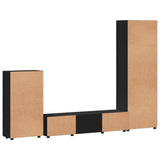 TV Cabinet Set with Drawer FLORIN 3 pcs Black Engineered Wood 3397955