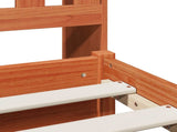 Bookcase Bed Frame Wax Brown 200 x 150 cm Solid Pine Wood 3422772