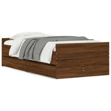 Bed Frame Brown Oak Engineered wood Single Bed Frame 3207384