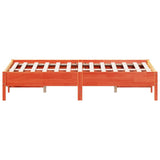 Bed Frame Wax brown Solid pine wood, Plywood Double Durable 842721