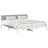 Bed frame White and light grey 200 x 200 cm Solid pine wood 3394332