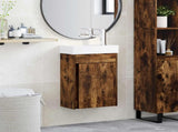 Bathroom Vanity Unit with Tap Smoked Oak 40.5 x 22.5 x 62 cm 889525