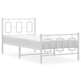 Metal Bed Frame without Mattress with Footboard White 90x200cm 374301