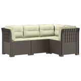 4-Seater Garden Sofa with Cushions Rattan Look PP Light Grey 3443990