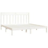 Bed Frame without Mattress White 200x200 cm Solid Wood 3105271