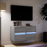 TV Wall Cabinets with LED Lights 2 pcs Grey Sonoma 41x31x45 cm 852282