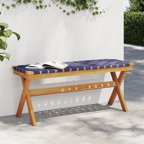 ZNTS Garden Bench Dark Blue Solid Wood Acacia and Fabric 366516