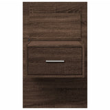 ZNTS Wall-mounted Bedside Cabinets with LED Lights 2 pcs Brown Oak 848170