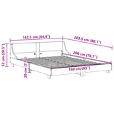 Bed Frame without Mattress White 160x200 cm Solid Wood Pine 850723