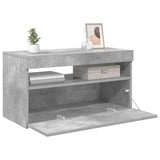 TV Cabinet with LED Lights Concrete Grey 75x35x40 cm 804399