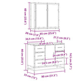 2 Piece Bathroom Furniture Set Sonoma Oak Engineered Wood 3300901