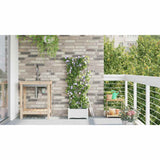 Garden Planter White 40 x 40 x 126 cm Plastic 42002916