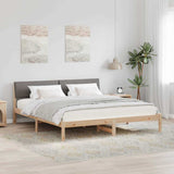 Bed frame Brown and taupe 200 x 200 cm Solid pine wood 3394331