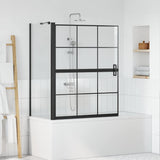 Bath Shower Screen Black and Transparent 100 x 68 x 128 cm 42018554