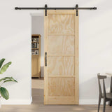 Sliding Door Manual Natural and black 78 x 211 cm 3333164