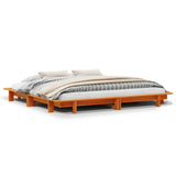 Bed Frame without Mattress Wax Brown 160x200 cm Solid Wood Pine 850655